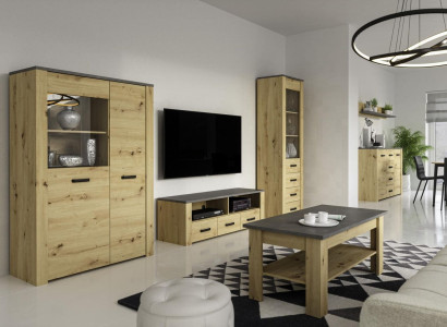 Living room sideboard 2x display case 3 pieces. Wall unit new Living room furniture Set Designer